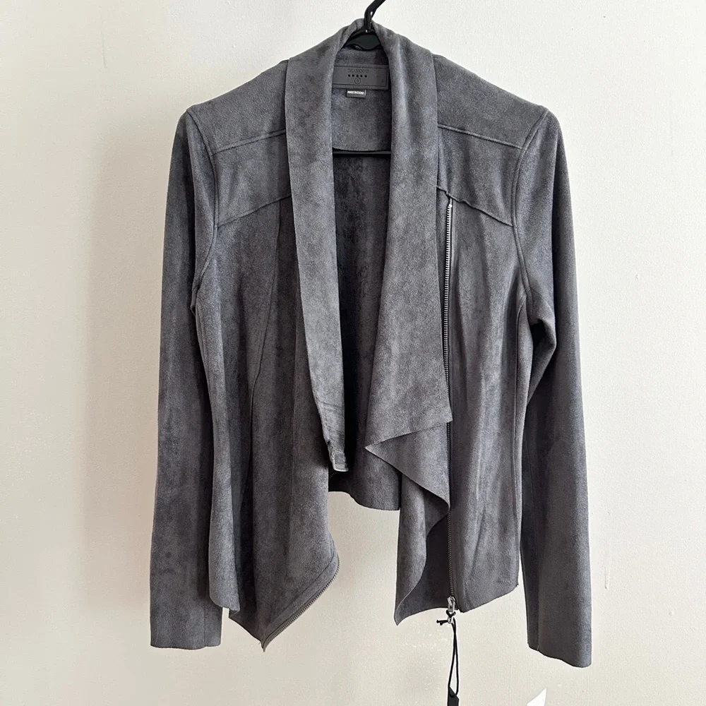 • BLANKNYC • Drape Front Faux Suede Jacket